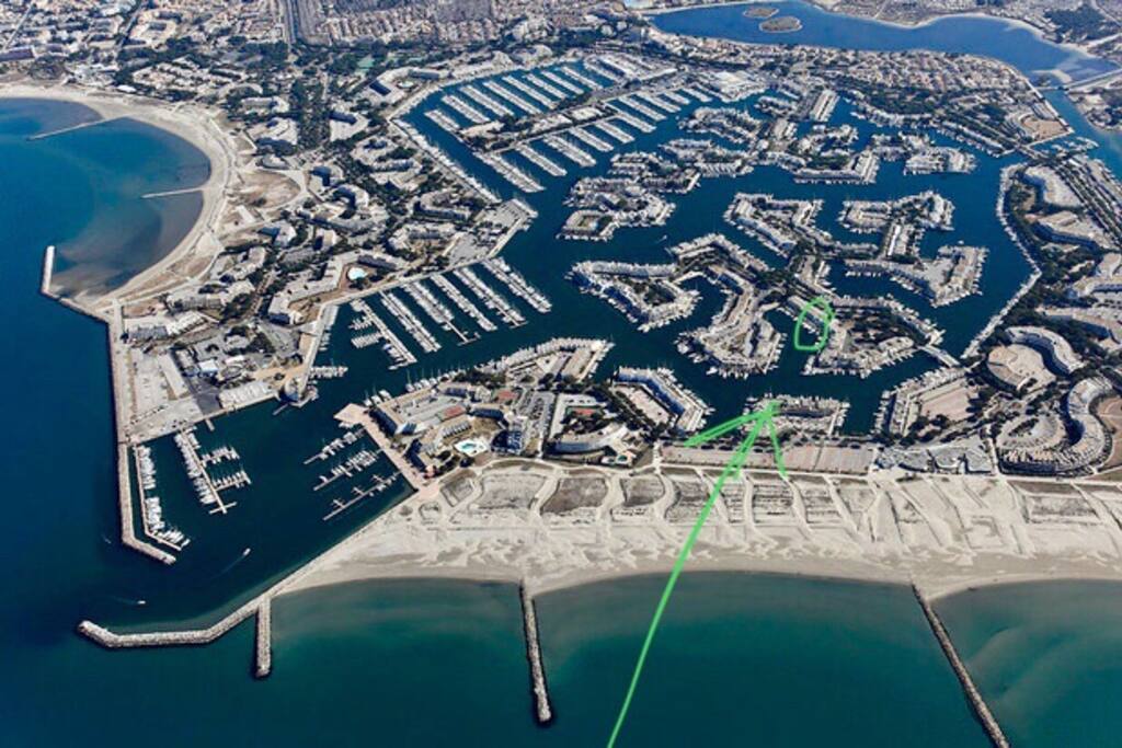 L’appartement est dans le fond vert avec une vue mer / positionnement sur le plan d’eau du plus grand port d’Europe