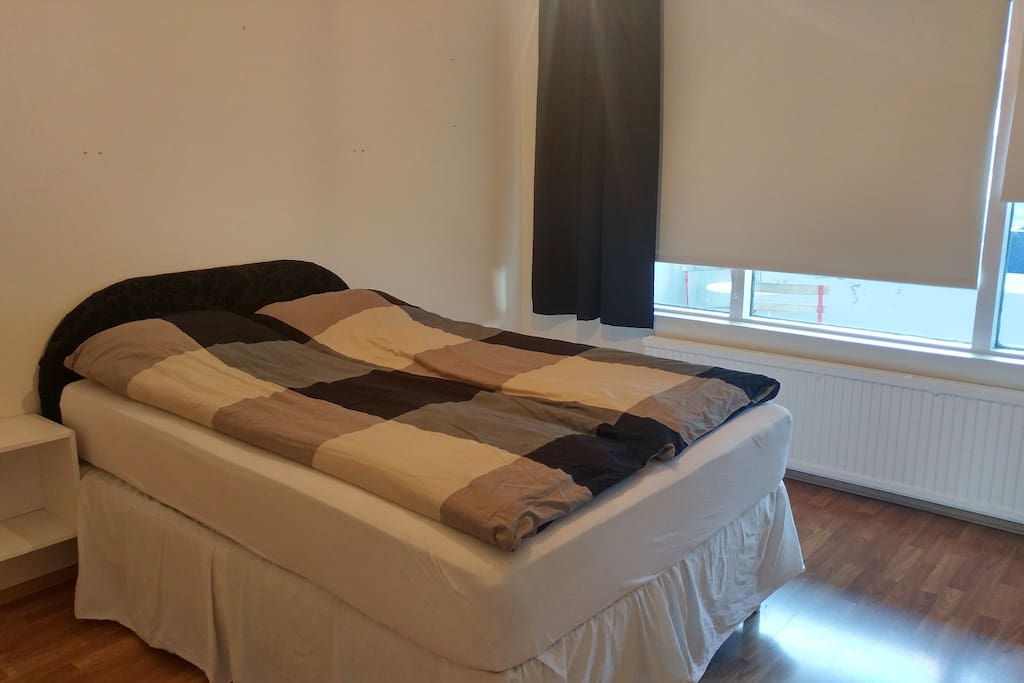 Large master bedroom with a queen size bed
