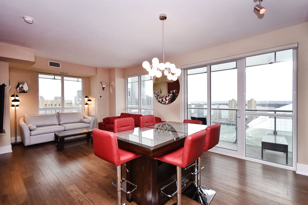 Dining area is perfect for a group