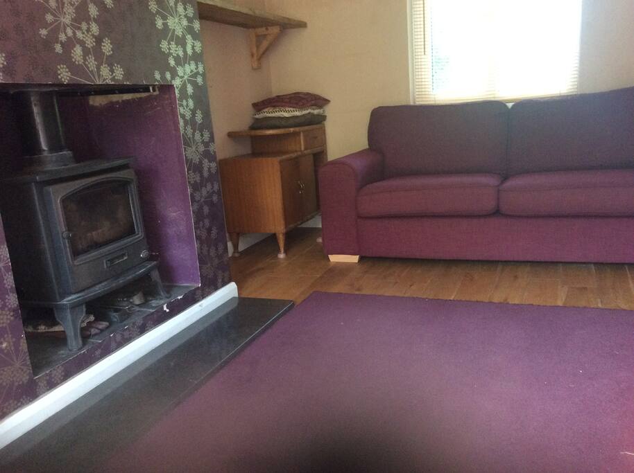Living room purple theme