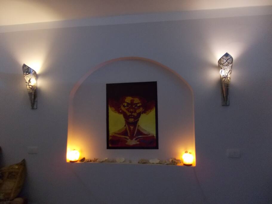 You can make the apartment as romantic as can be in the evening.