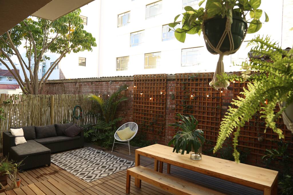 Modular corner couch is great for lazing on in the sun. It's also lightweight so can easily be moved into the shade if need be.
