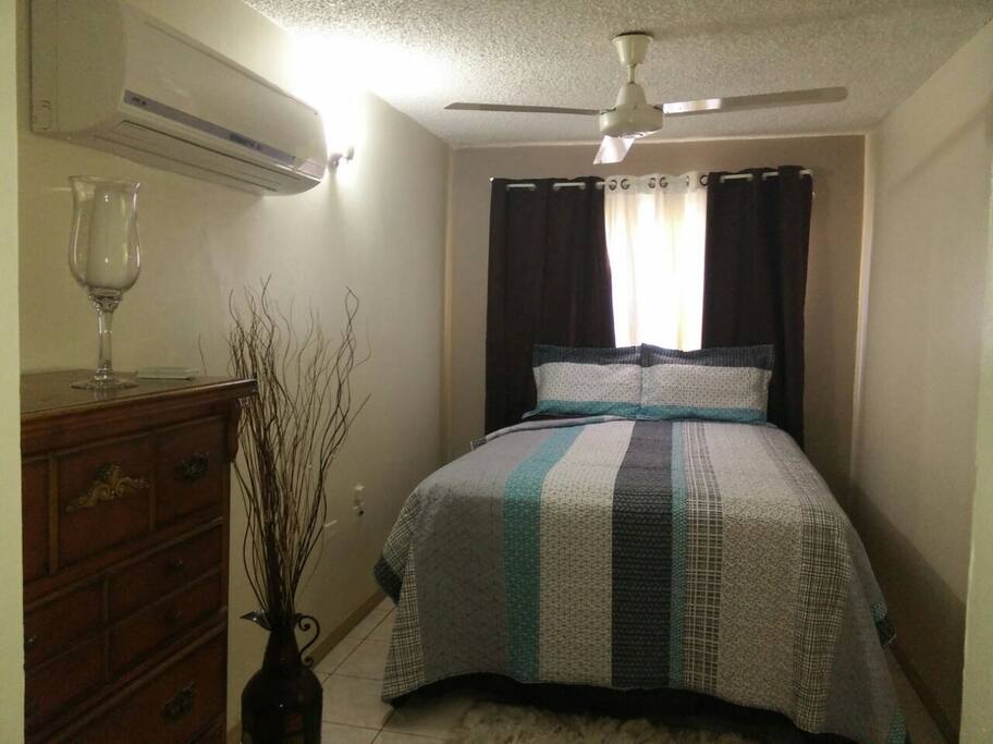comfortable bedroom with garden view