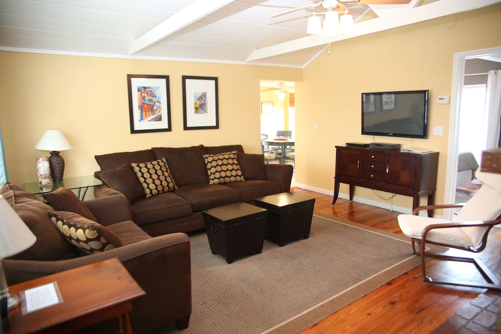 Living room with pullout sleeper sofa