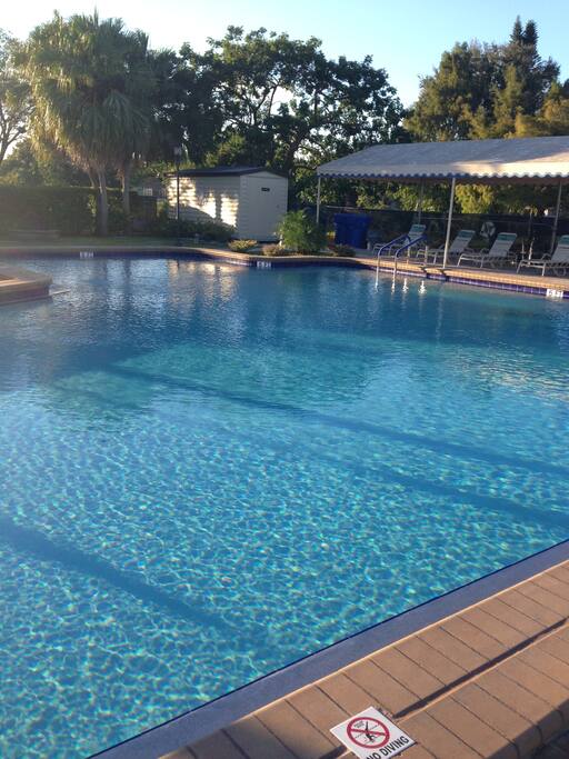 Large pool and hot tub in the community.