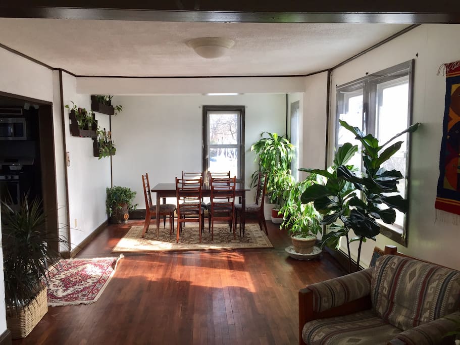 Open concept Dining and living room with lots of natural light!