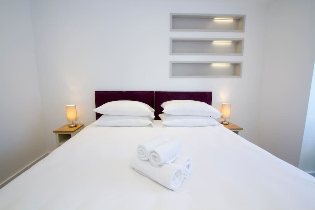 Each unique bedroom enjoys it's own bespoke design. We supply super cosy Egyptian cotton with silk content and hypoallergenic spundown bedding.