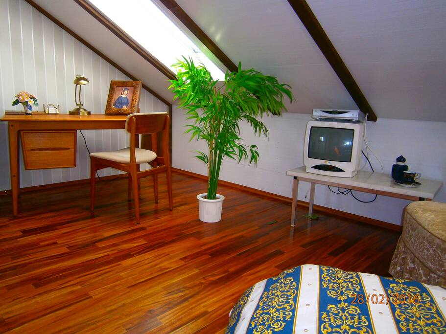 Schreibtisch, WLAN, Satellit Fernseher, Parkettfußboden