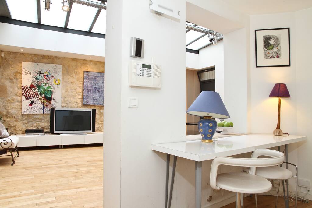 There is a small desk and workspace in case you need to get some work done while in Paris