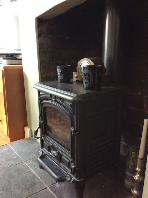 Log burner in the lounge