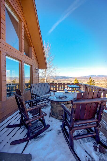 Stay warm at the fire pit even on a cool night. The views are simply stunning.