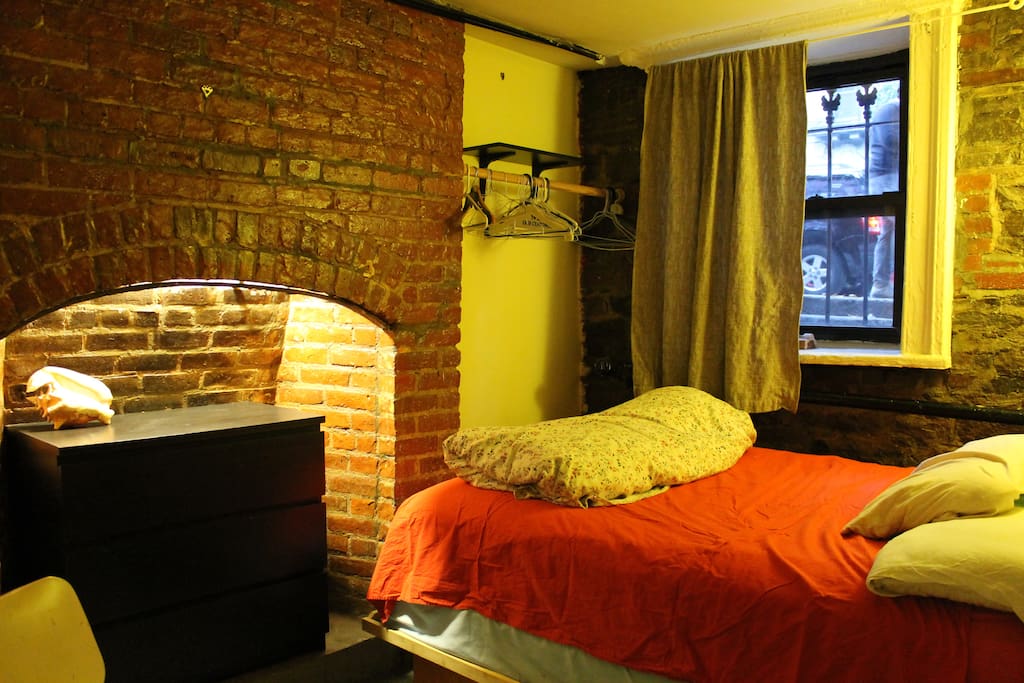 This is the "fireplace room", where you'll be staying!