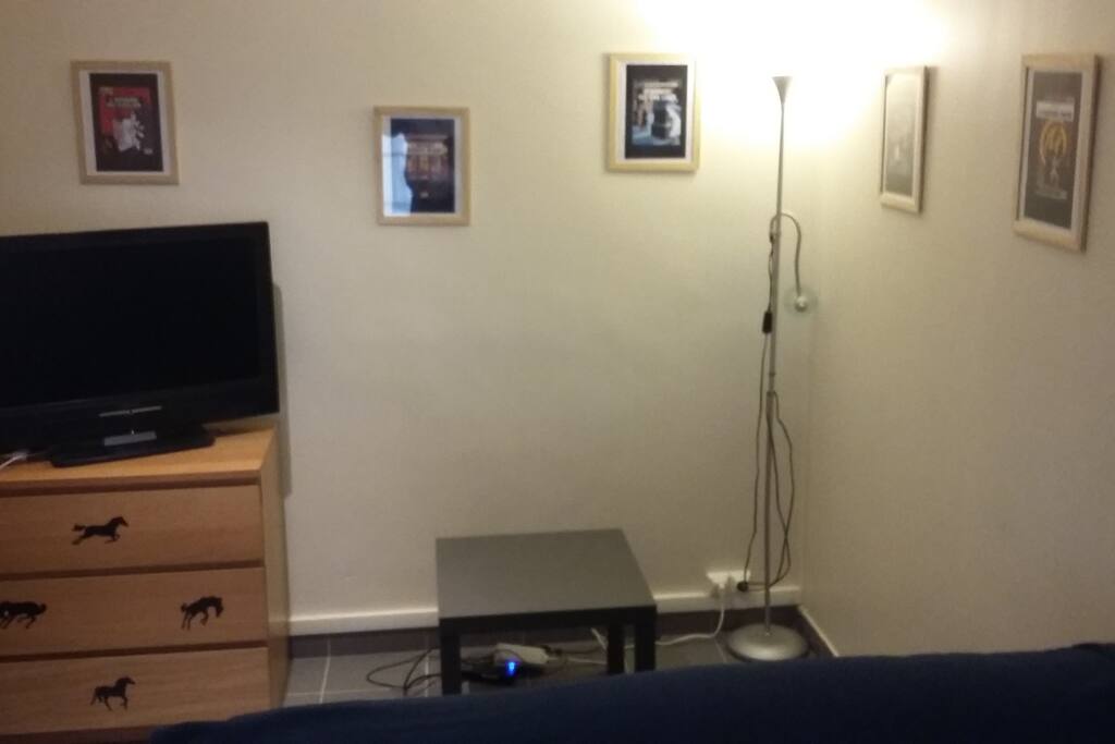 room with TV, HDMI connection, internet