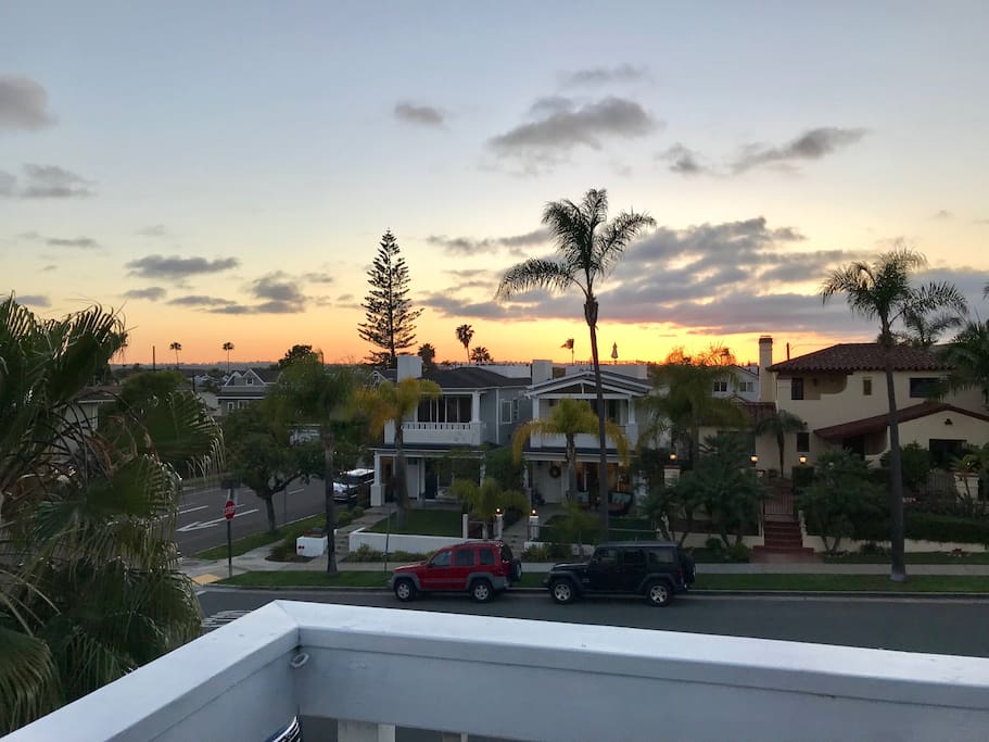 Top deck sunset view of Pt. Loma