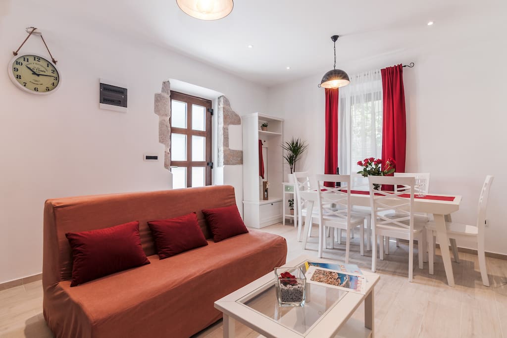 Living room and dining room