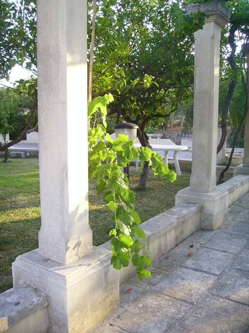 colonne in pietra del pergolato