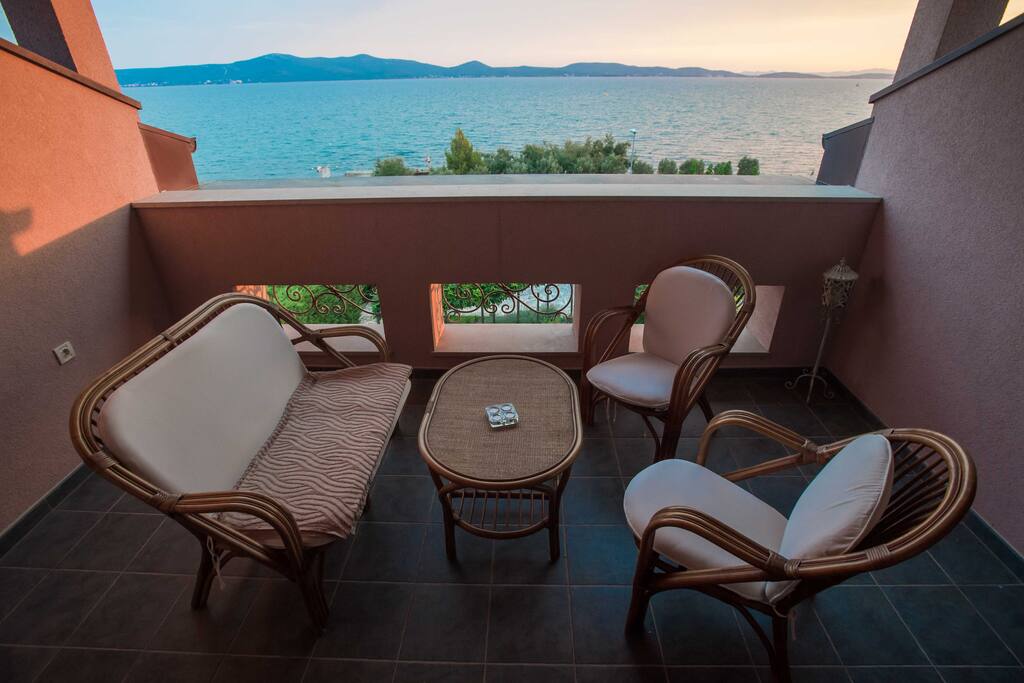 Balcony with a sea view