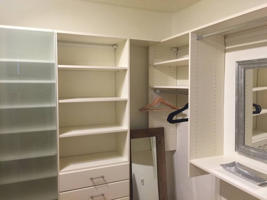 Bedroom area: large walk in closet all available