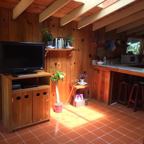 Cabaña rústico rodeado de espacios verdes