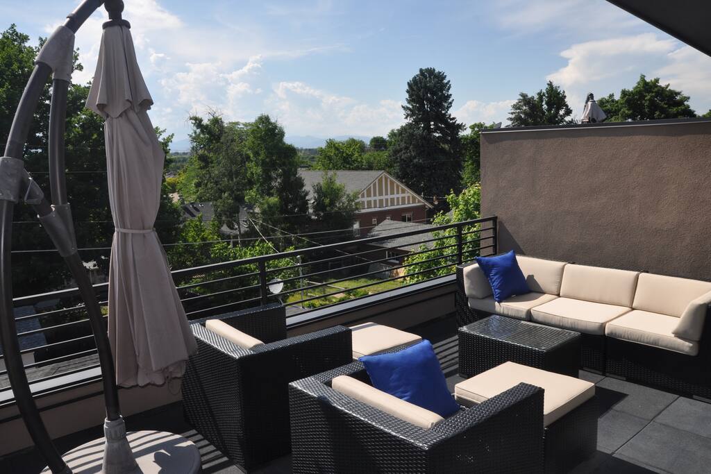 Rooftop deck. West facing with amazing mountain views!