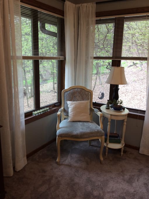 Enjoy the views of our wooded retreat.