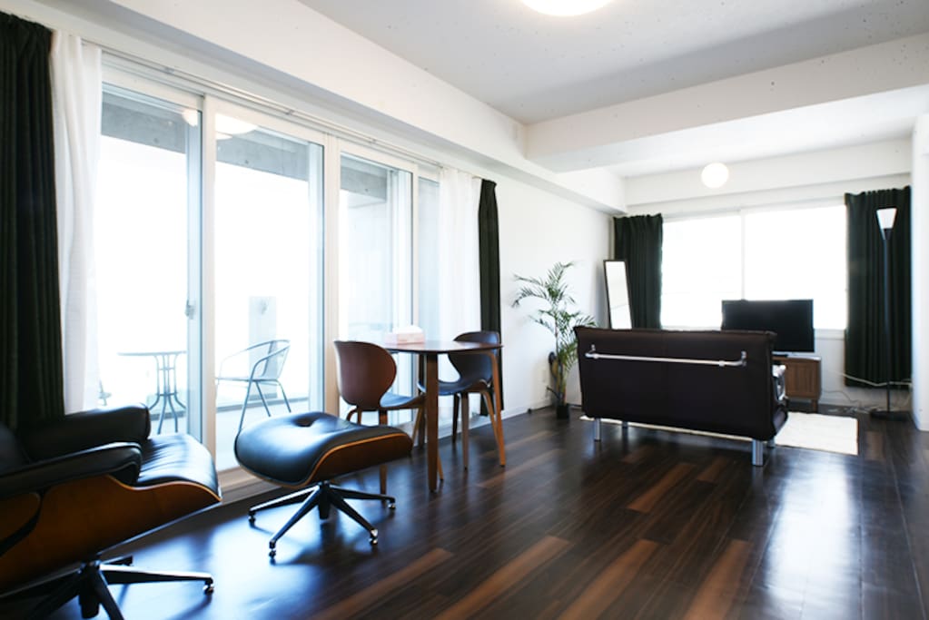 Living room- Sofa can be converted to bed. You can relax with the reclining chair.