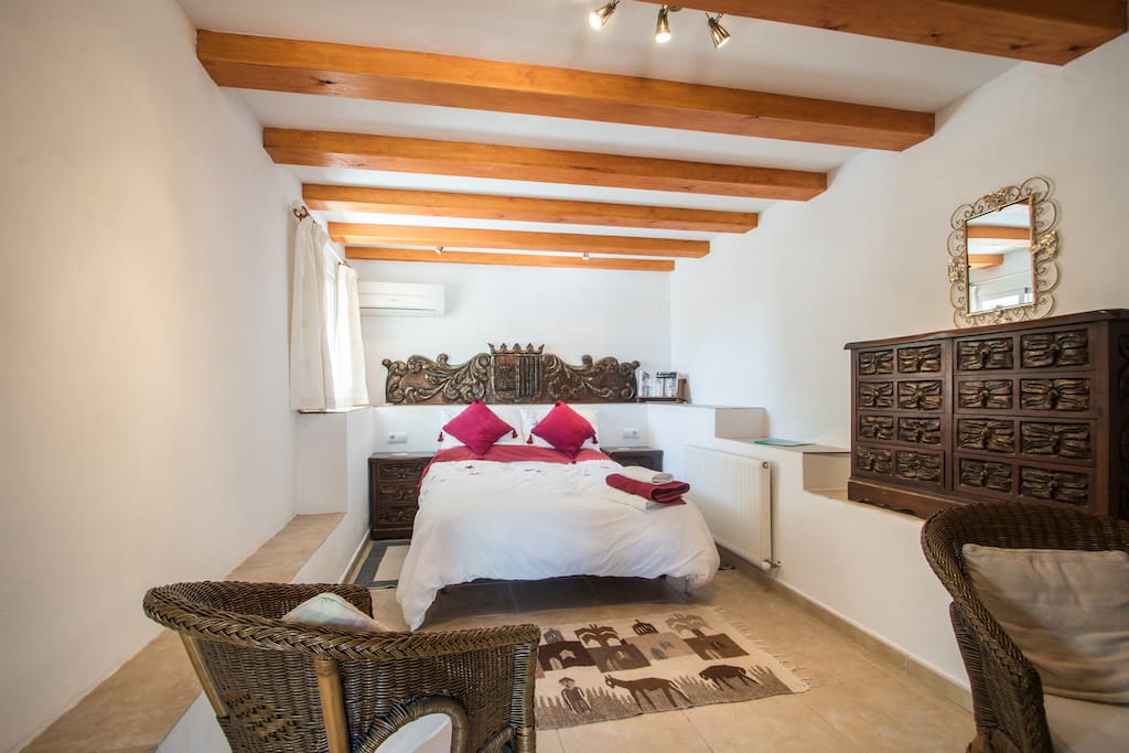Spanish bedroom has a double bed