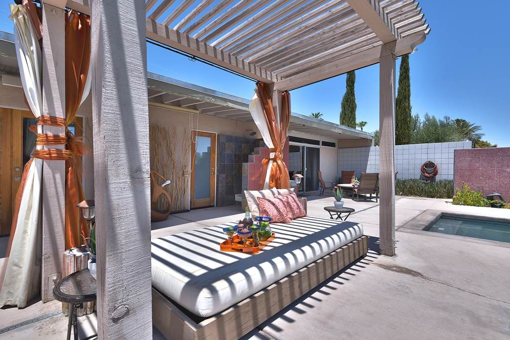 Lounge on the cabana bed