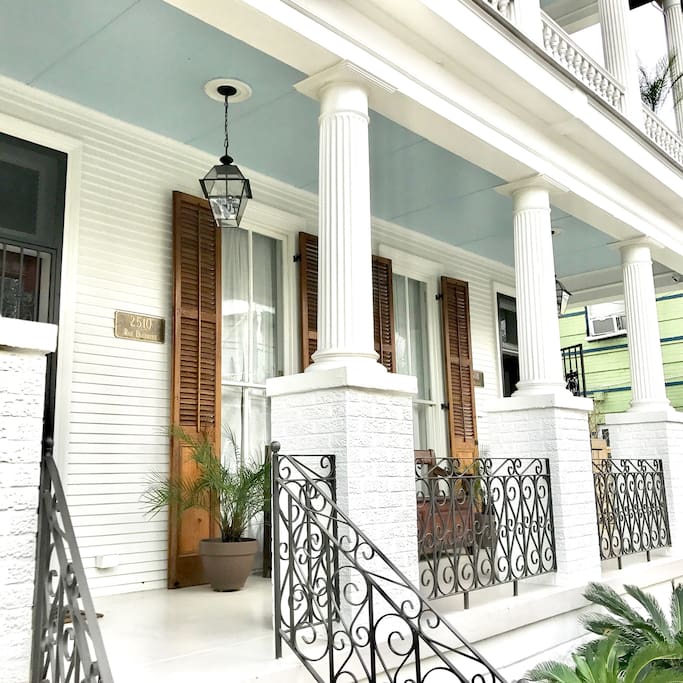 The stately front porch