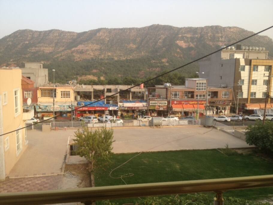 view from our living room balcony, overlooking the town