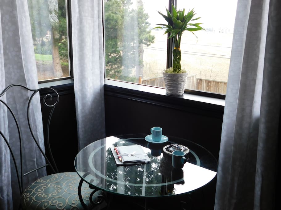 Enjoy watching the sunrise across the Skagit Valley while enjoying a cup of coffee in your room.