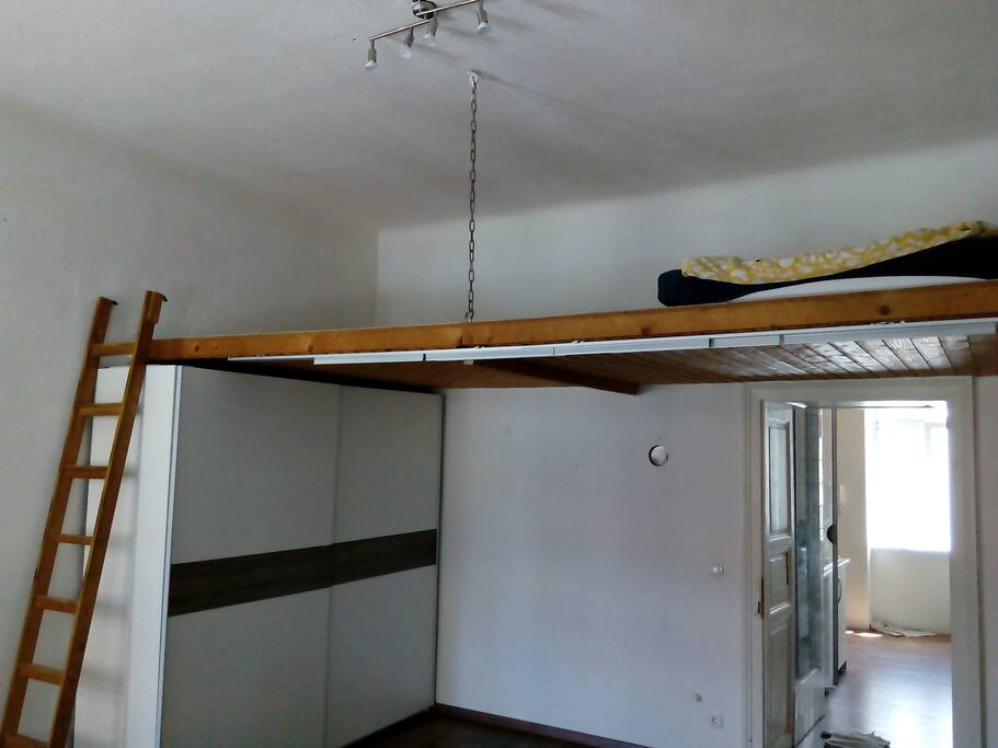 XXL High bed. some like it, some not, so you can remove the steps, too and just have a large stove above.