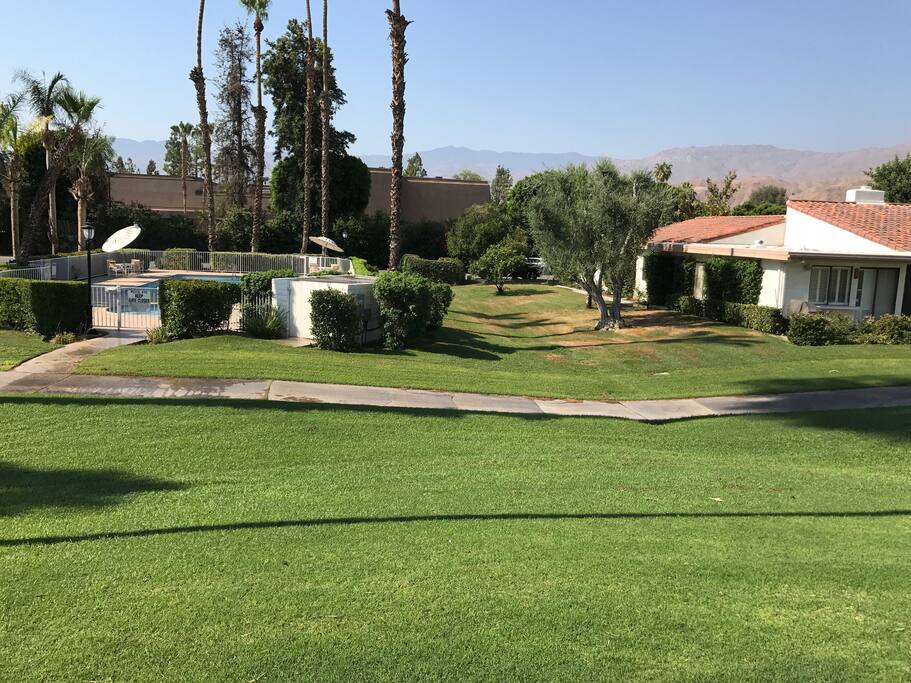 Home sits directly next to community pool and hot tub