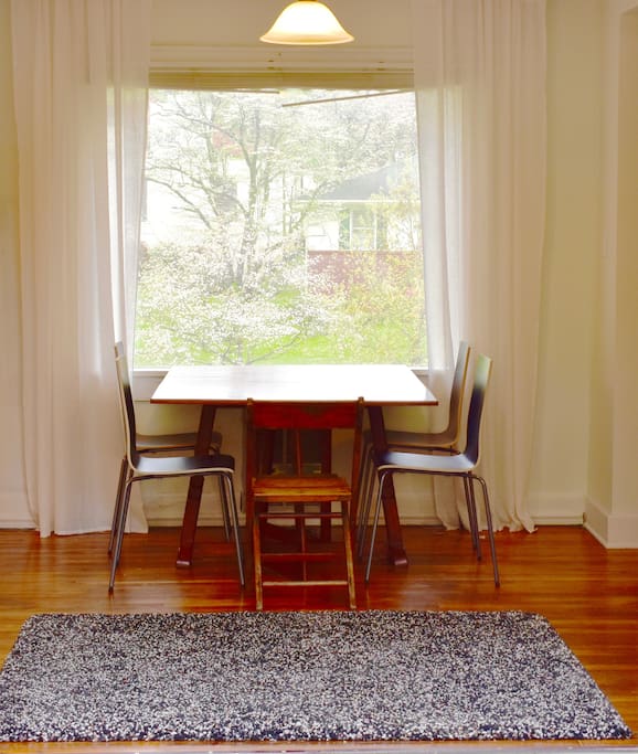 Enjoy the view of the trees outside!