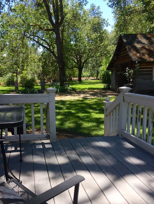 A private deck for a romantic breakfast or dinner.