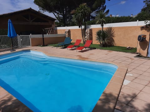 appartement familial, piscine, patio, sauna, 3 ch