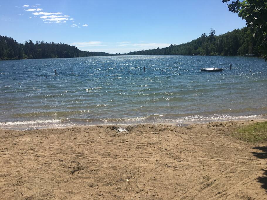 The gorgeous Long Lake. This is the view from the swimming beach.