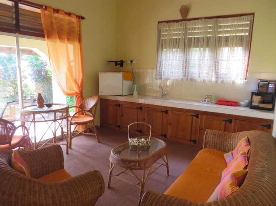 Living Space in at one double room at "Paradise Villa"