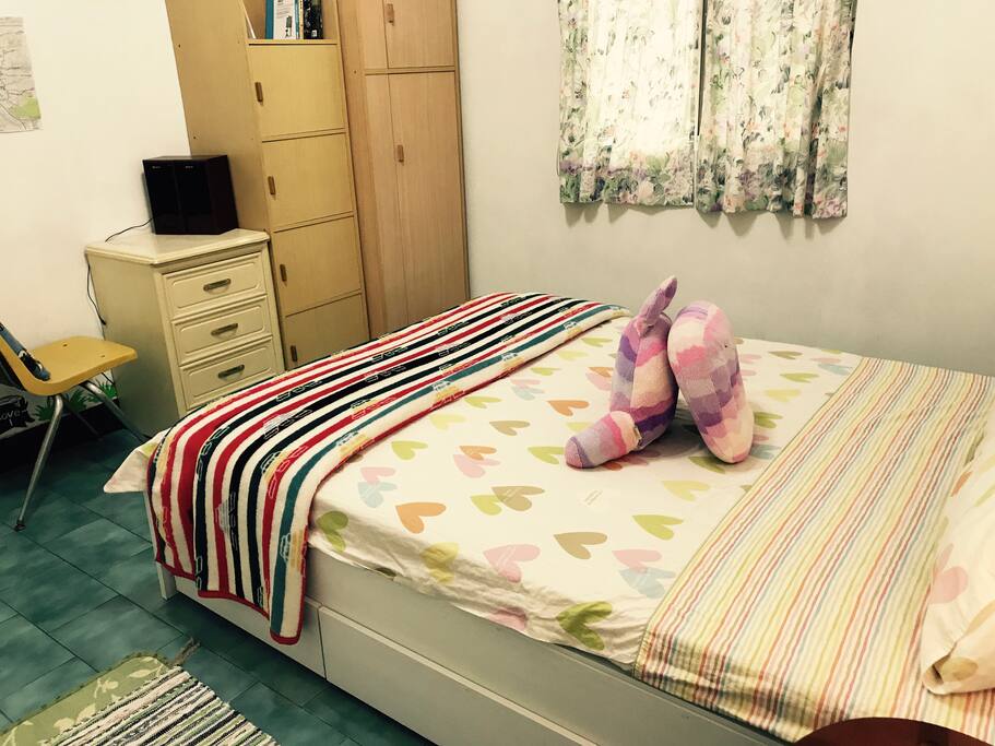 A big bright bedroom for 2 people