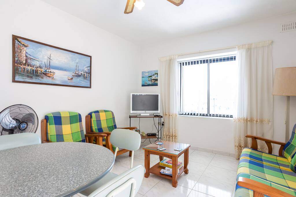 Living, dining area