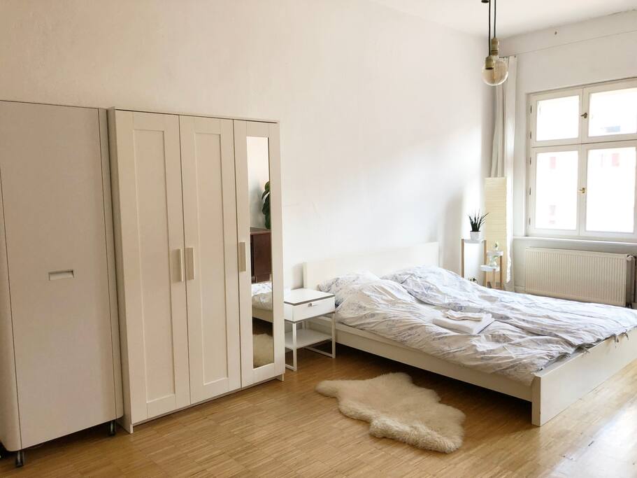 Your bed room with a king size bed