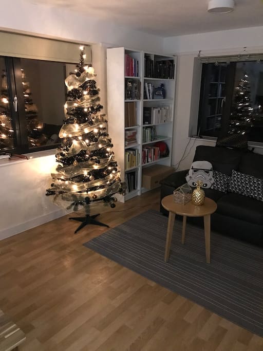 View of living room for the holidays