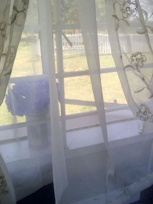 A look into the garden through the kitchen window