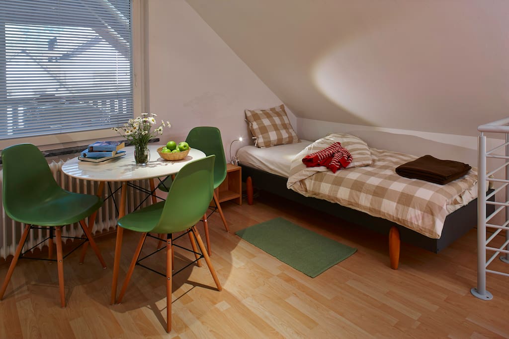 The master bedroom on the first floor.