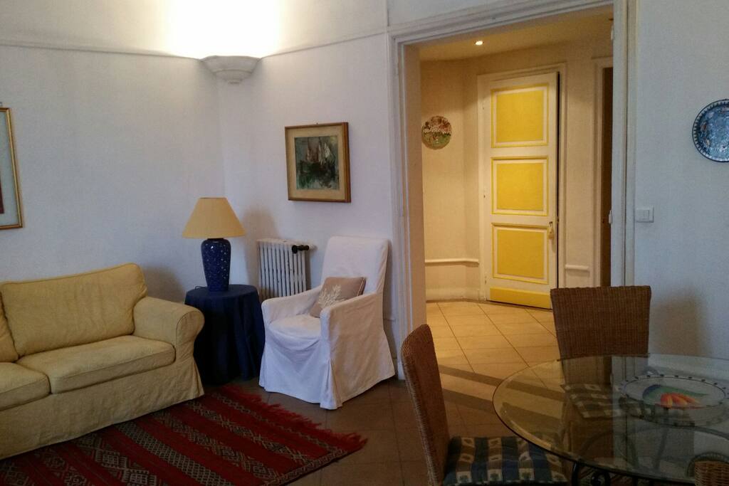 The hall and the living room