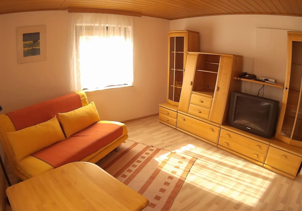 Wohnzimmer mit Schlafsofa