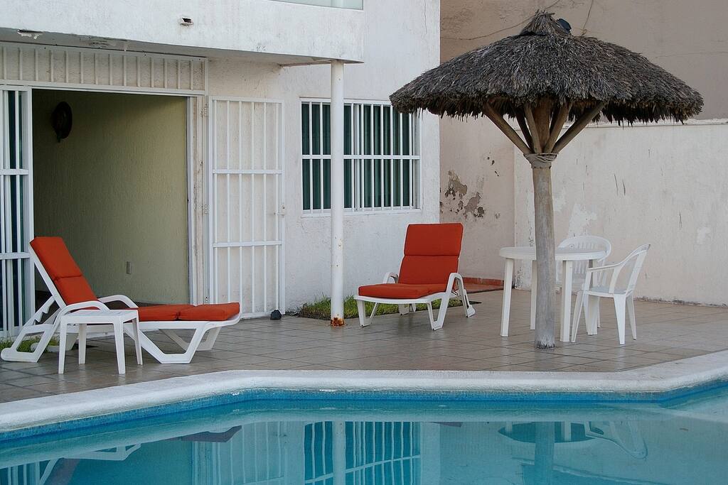 Sunning at the pool