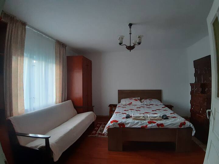 Room with king size bed+ extra bed
Spacious and bright room
