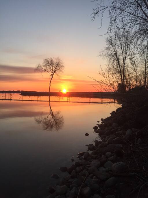 Sunrise view from backyard