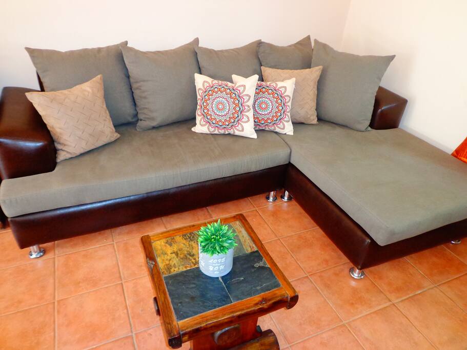Comfortable lounge area to relax and read a book.